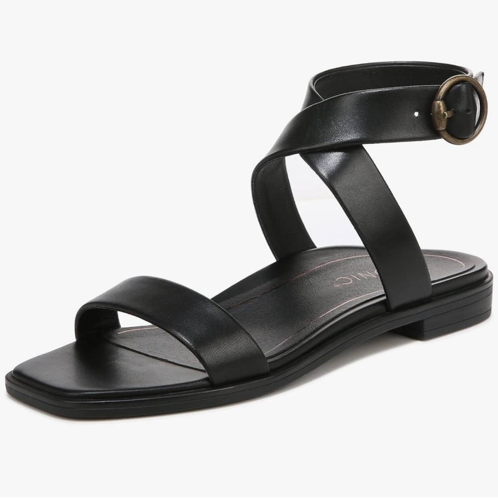 Vionic Black Minimalist Sandals with Sleek Design